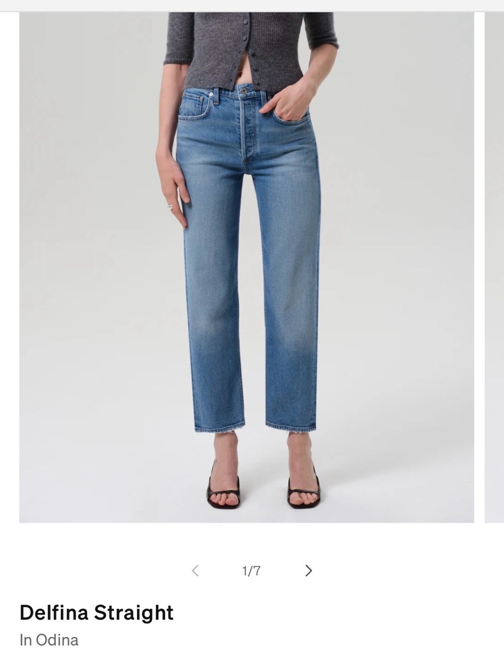 Citizens Of Humanity Straight Leg Jeans in Medium Blue Wash - Delfina Straight